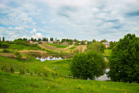 Village in the Ukrainian Polesieの写真素材