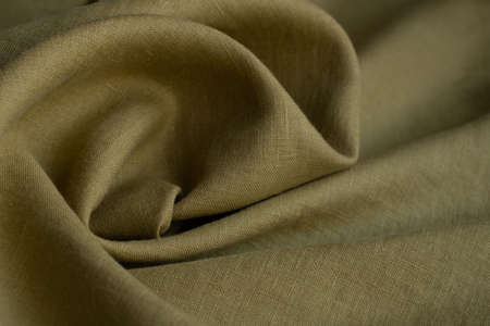 Brown linen pattern texture background. Stripes of fabricの写真素材