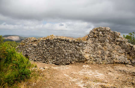 Summer landscape. View on the Garraf. Olerdola, Catalonia, Spainのeditorial素材