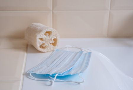 Antiviral medical masks. Surgical protective mask. Medical respiratory bandage for the face....