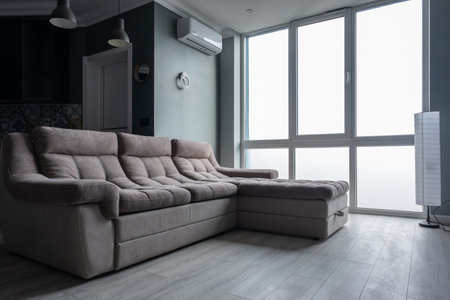 Stylish living room interior design. Interior of the living roomのeditorial素材