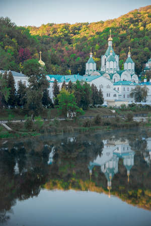 Holy Mountains Lavra of the Holy Dormition. Svyatohirsk Lavra and Seversky Donets River....
