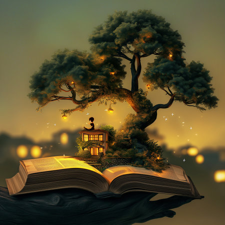 International Literacy Day concept, illustrationの素材