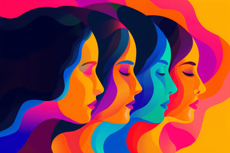 Women's day concept, vibrant colorsの素材