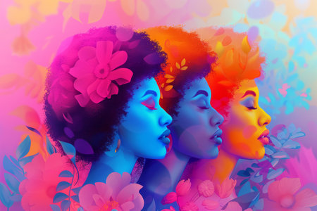 Women's day concept, vibrant colorsの素材