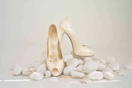 Still life with a wedding shoes. Fashion art photoの写真素材