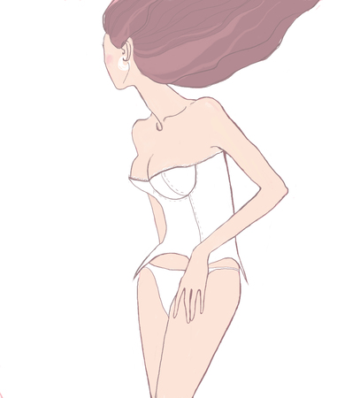 Sexy girl in white backgroundの写真素材