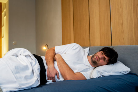 A man with abdominal pain, food poisoning in an elderly person, bacterial infection, An unhappy...