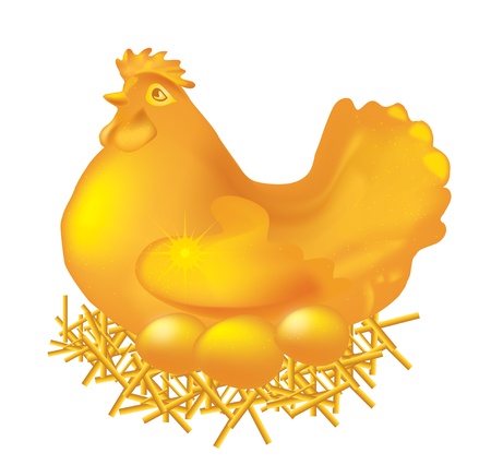 golden chickenのイラスト素材