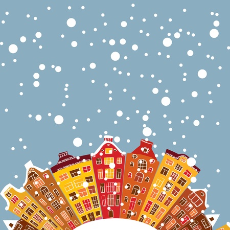 winter cityのイラスト素材