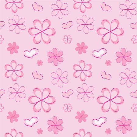 vector seamless pattern with flowersのイラスト素材