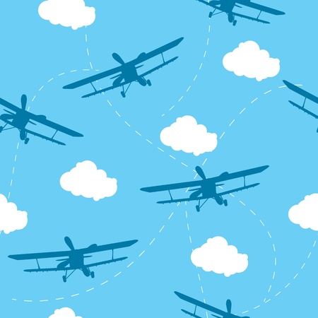 Seamless vector pattern of the planeのイラスト素材