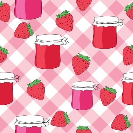 seamless pattern of strawberry jamのイラスト素材