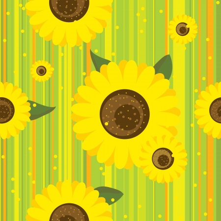 seamless pattern with sunflowersのイラスト素材