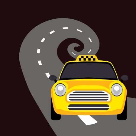 a taxi on the roadのイラスト素材