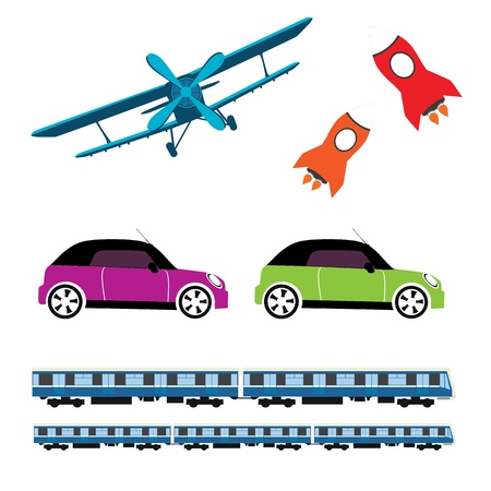 transport vehicle, missile, train, carのイラスト素材