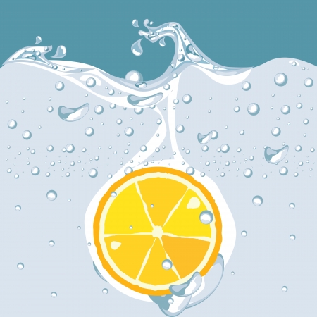 vector of orange in waterのイラスト素材