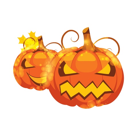 vector illustration of halloween pumpkins on white backgroundのイラスト素材