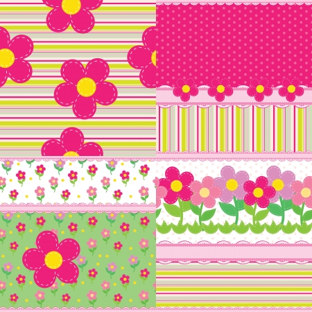 set of backgrounds for a baby girlのイラスト素材