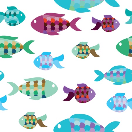 seamless pattern of fish のイラスト素材