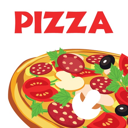 pizza, vector illustrationのイラスト素材