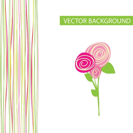 vector abstract background with flowersのイラスト素材