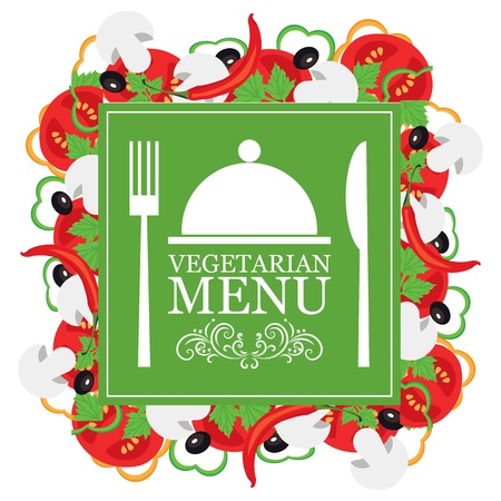 vector vegetarian menuのイラスト素材