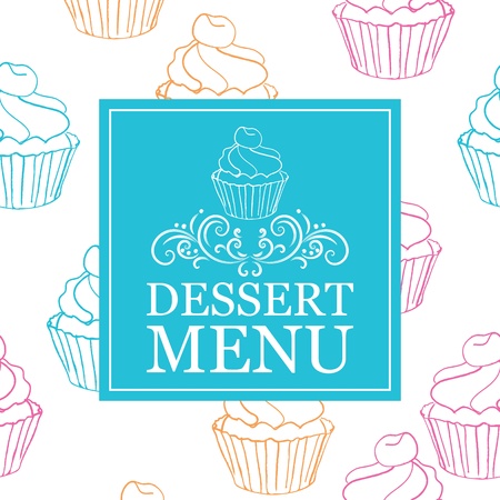 vector dessert menuのイラスト素材