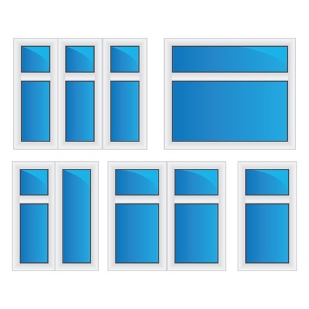  set of plastic windowsのイラスト素材