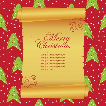 Christmas card, paper scrollのイラスト素材