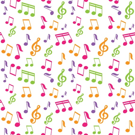 vector seamless pattern with music notesのイラスト素材
