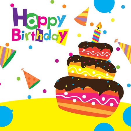 vector happy birthday cardのイラスト素材