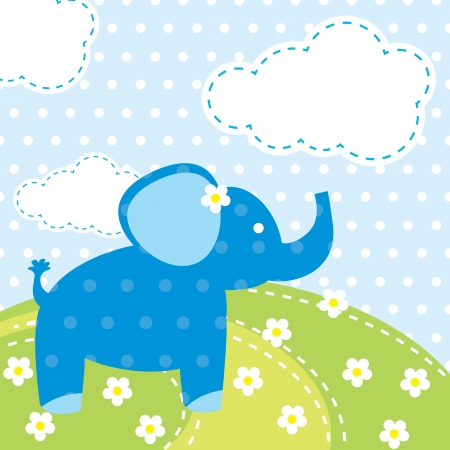vector background with elephantのイラスト素材