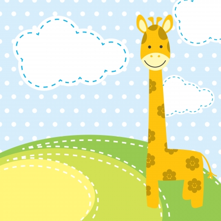 vector background with giraffeのイラスト素材