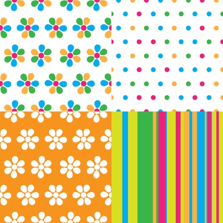 Seamless abstract pattern set for kidsのイラスト素材