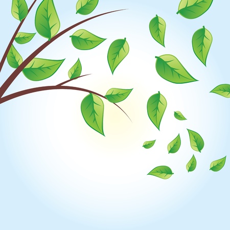 Vector green tree, green leavesのイラスト素材