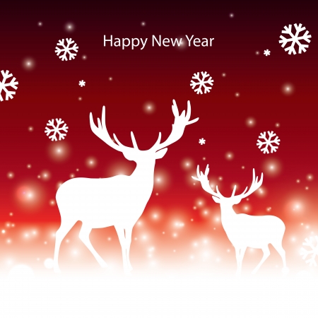 abstract vector Christmas banner with reindeerのイラスト素材
