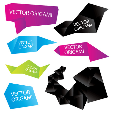 Set of vector origamiのイラスト素材
