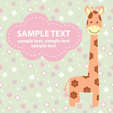 vector illustration with giraffeのイラスト素材