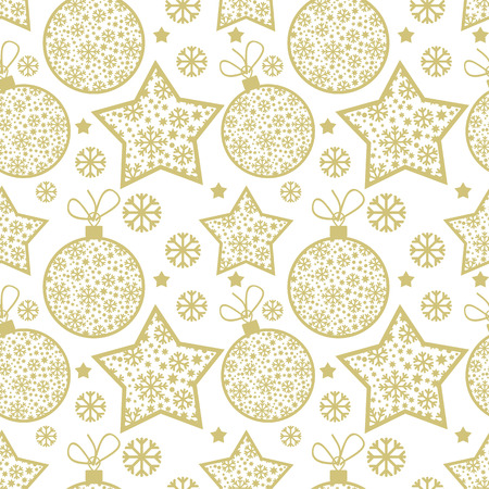 Christmas seamless pattern with decorative elementsのイラスト素材