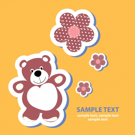 vector banner with a teddy bearのイラスト素材