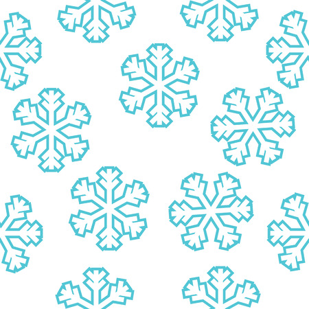 vector seamless pattern, abstract blue snowflakes, winter background
