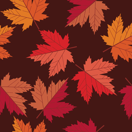 vector seamless pattern maple leafのイラスト素材