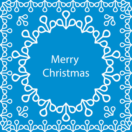 vector banner with snowflakes Merry Christmas cardのイラスト素材