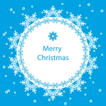 vector banner with snowflakes Merry Christmas cardのイラスト素材