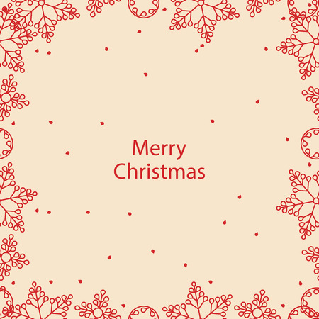 vector banner with snowflakes Merry Christmas cardのイラスト素材