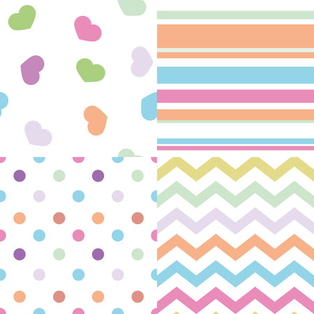 set of simple baby seamless patternsのイラスト素材