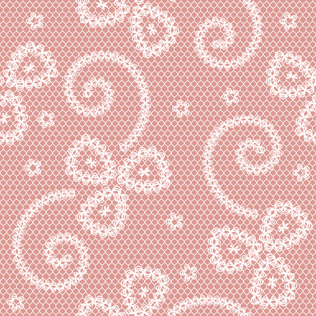 vector seamless lace pattern floral decorのイラスト素材