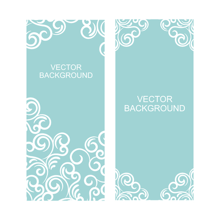 vector background with vintage decor, white and blue colorのイラスト素材