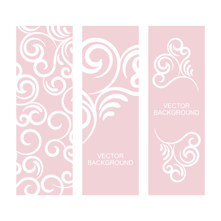 vector background with vintage decor, white and pink colorのイラスト素材